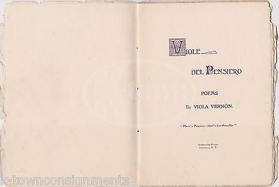 VIOLE DEL PENSIERO AVE MARIA POEMS BY VIOLA VERNON ANTIQUE POETRY BOOK SYRACUSE - K-townConsignments