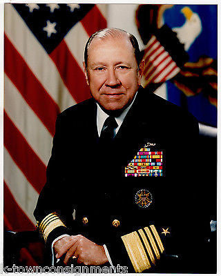 WILLIAM CROWE US ADMIRAL REAGAN CHIEF OF STAFF SIGNED LETTER WITH PHOTO - K-townConsignments