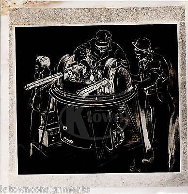 ASSEMBLING WWII BOMBER GUN TURRET VINTAGE PROPAGANDA ART SLIDE TRANSPARENCY - K-townConsignments