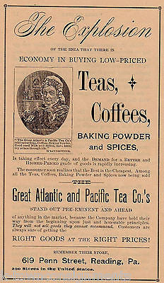 Great Atlantic & Pacific Tea & Coffees Reading PA Antique Advertising Print - K-townConsignments