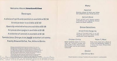 AMERICAN AIRLINES AMERICAN FLAG FOLK ART VINTAGE GRAPHIC ADVERTISING DINNER MENU - K-townConsignments