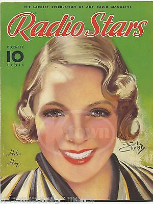 HELEN HAYES MOVIE ACTRESS VINTAGE EARL CHRISTY GRAPHIC ART MAGAZINE COVER 1936 - K-townConsignments