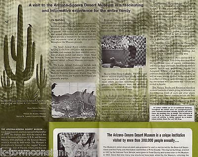 ARIZONA SENORA DESERT MUSEUM TUCSON VINTAGE GRAPHIC ADVERTISING BROCHURE - K-townConsignments