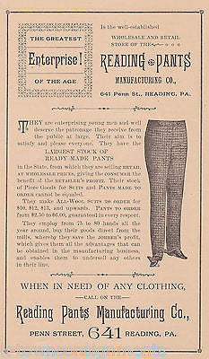 Pants Manufacturing Co Penn St Reading Pennsylvania Antique Advertising Print - K-townConsignments