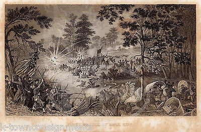 FIRST BATTLE OF BULL RUN CIVIL WAR MANASSAS ANTIQUE GRAPHIC ENGRAVING PRINT 1863 - K-townConsignments