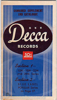 FRED WARING JIMMY DORSEY BIG BAND MUSIC VINTAGE DECCA RECORDS CATALOGUE 1942 - K-townConsignments