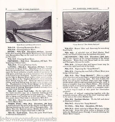 THE ALASKA RAILROAD McKINLEY NATIONAL PARK CURRY RESORT ANTIQUE MAP TRAVEL GUIDE - K-townConsignments