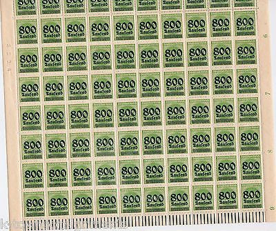 GERMAN DEUTSCHES REICH 800 TAUSEND MARK FULL SHEET VINTAGE POSTAGE STAMPS - K-townConsignments