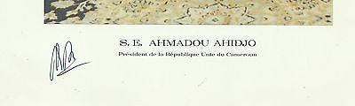 AHMADOU AHIDJO CAMEROON PRESIDENT ORIGINAL AUTOGRAPH SIGNED PHOTO PRINT - K-townConsignments