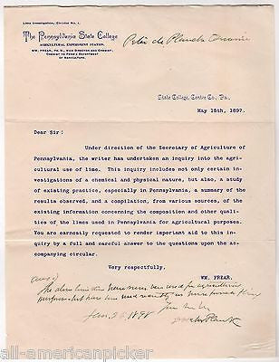 WILLIAM FREAR PENN STATE FOOD SAFETY PIONEER ANTIQUE AGRICULTURE LETTERHEAD 1897 - K-townConsignments