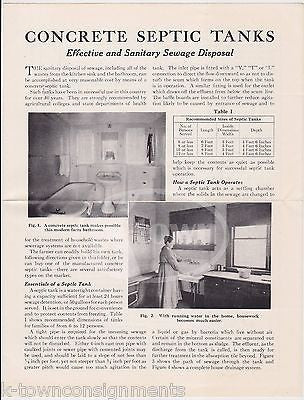 CONCRETE SEPTIC TANKS PORTLAND CEMENT CO NY VINTAGE GRAPHIC ADVERTISING FLYER - K-townConsignments