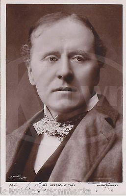 HERBERT BEERBOHM TREE LONDON STAGE ACTOR AUTOGRAPH SIGNED PHOTO POSTCARD - K-townConsignments