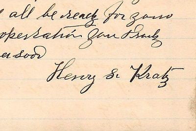 HENRY KRATZ PETERSVILLE CREAMERY PENNSYLVANIA ANTIQUE SIGNED ADVERTISING LETTER - K-townConsignments