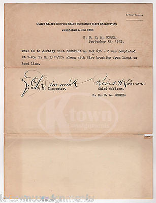 UNITED STATES SHIPPING BOARD EMERGENCY FLEET CORP ANTIQUE SIGNED LETTER 1923 - K-townConsignments