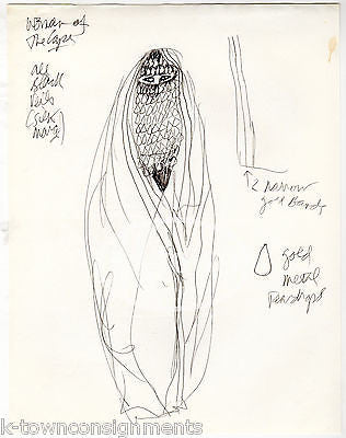 WOMAN OF THE CAPE W/ VEIL ORIGINAL BROADWAY THEATRE PLAY COSTUME DESIGN SKETCH - K-townConsignments