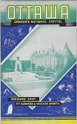 OTTAWA CANADA SUMMER & WINTER SPORTS VINTAGE GRAPHIC ADVERTISING TRAVEL BOOKLET - K-townConsignments