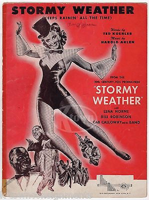 LENA HORNE STORMY WEATHER MOVIE SONG VINTAGE GRAPHIC ART SHEET MUSIC 1933 - K-townConsignments