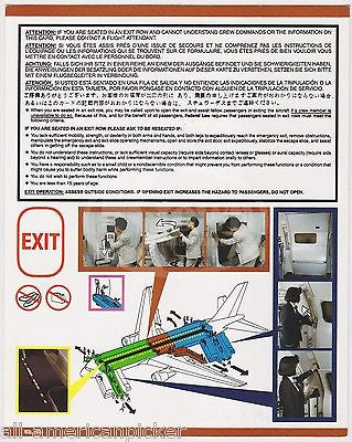 AMERICAN AIRLINES 767-223 VINTAGE GRAPHIC ADVERTISING FLIGHT SAFETY POSTER - K-townConsignments