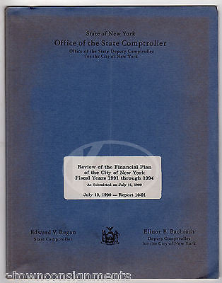 NEW YORK CITY STATE COMPTROLLER POLITICAL FINANCIAL PLANNING REPORT BOOKLET 1990 - K-townConsignments