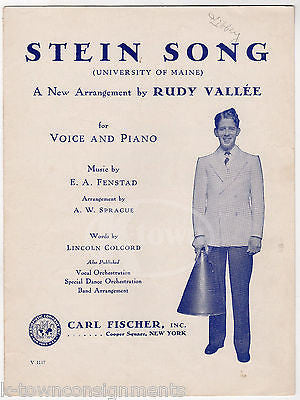 UNIVERSITY OF MAINE STEIN SONG RUDY VALLEE VOICE & PIANO SHEET MUSIC 1930 - K-townConsignments