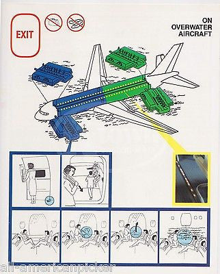 AMERICAN AIRLINES 767-223 VINTAGE GRAPHIC ADVERTISING FLIGHT SAFETY POSTER - K-townConsignments