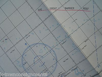 WILLIS ISLET BARRIER REEF CORAL SEA WWII RESTRICTED AERONAUTICAL FLIGHT CHART - K-townConsignments