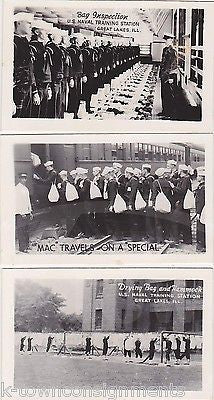 WWII US NAVAL TRAINING SCHOOL GREAT LAKES ILLINOIS LAUNDRY DAY PHOTO CARDS - K-townConsignments