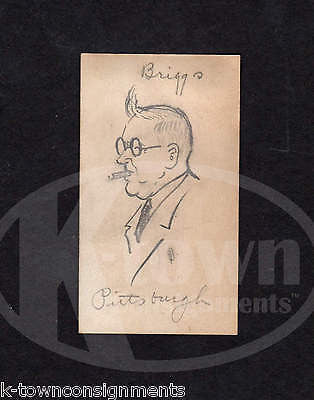 MR. BRIGGS PENNSYLVANIA RAILROAD MAN ORIGINAL JACK BRYAN PENCIL SKETCH DRAWING - K-townConsignments