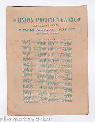 UNION PACIFIC TEA NEW YORK FANCY LADY & BOY ANTIQUE VICTORIAN TRADE CARD - K-townConsignments