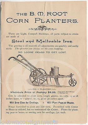 BM ROOT CORN PLANTERS KEYSTONE FARM MACHINES YORK PA ANTIQUE ADVERTISING FLYER - K-townConsignments