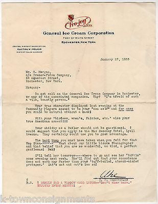 TRO-JOY GENERAL ICE CREAM CORPORATION ROCHESTER NEW YORK ANTIQUE SIGNED LETTER - K-townConsignments