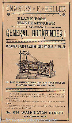 Charles Heller General Bookbinder Publisher Reading PA Antique Advertising Print - K-townConsignments