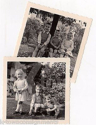 ADORABLE CUTE KIDS BROTHERS & SISTER IN SUNDAY DRESS VINTAGE SNAPSHOT PHOTOS - K-townConsignments