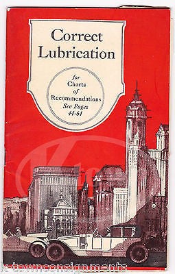 MOBILE OILS CORRECT LUBRICATION ANTIQUE GRAPHIC ADVERTISING AUTO SALES GUIDE - K-townConsignments