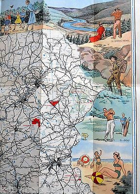 PENNSYLVANIA STATE PARKS LAKES CAMPING SKI & GOLF VINTAGE GRAPHIC MAP POSTER - K-townConsignments