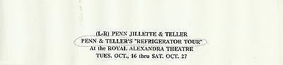 PENN & TELLER'S "REFRIGERATOR TOUR" VINTAGE PRESS PHOTO - K-townConsignments