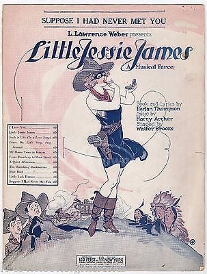 LITTLE JESSIE JAMES SUPPOSE I HAD NEVER MET YOU COWGIRL GRAPHIC SHEET MUSIC 1923 - K-townConsignments