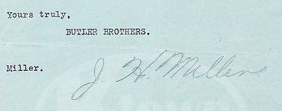 BUTLER BROTHERS WHOLESALERS NY H. REDDY AUTOGRAPH SIGNED ANTIQUE LETTERHEAD 1916 - K-townConsignments