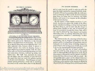ANEROID BAROMETER ANTIQUE METEOROLOGICAL SOCIETY ILLUSTRATED GUIDE BOOK 1866 - K-townConsignments