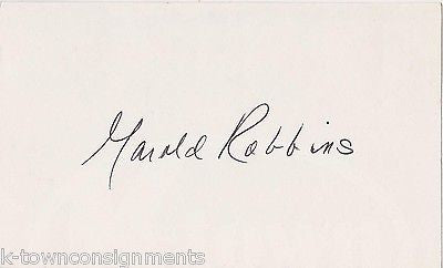 HAROLD ROBBINS AMERICAN AUTHOR NOVELIST VINTAGE AUTOGRAPH SIGNATURE - K-townConsignments