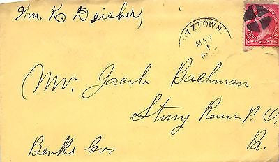 WILLIAM DEISHER KUTZTOWN PENNSYLVANIA ANTIQUE AUTOGRAPH SIGNED LETTER MAIL COVER - K-townConsignments