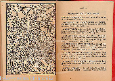 FRANCE PARIS IN FOUR DAYS VINTAGE FRENCH SOUVENIR TRAVEL GUIDE BOOK FOLDOUT MAP - K-townConsignments