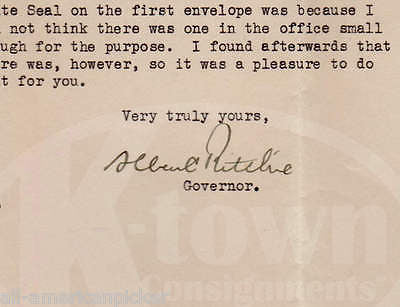 ALBERT RITCHIE MARYLAND GOVERNOR AUTOGRAPH SIGNED LETTER & MAIL COVER 1928 - K-townConsignments