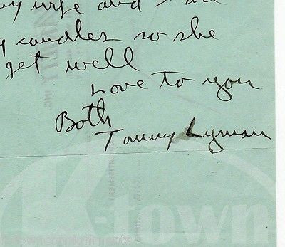 TOMMY LYMAN TORCH SONG SINGER & STAGE ACTOR AUTOGRAPH SIGNED CHRISTMAS LETTER - K-townConsignments