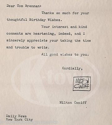 MILTON CANIFF WWII CARTOONIST AUTOGRAPH SIGNED LETTER MALE CALL COMIC STRIP BOOK - K-townConsignments