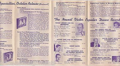 ROBIN HOOD TOMMY DORSEY DUKE ELLINGTON VINTAGE VICTOR RECORDS ADVERTISING FLAYER - K-townConsignments