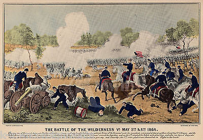 BATTLE OF WILDERNESS VIRGINIA VINTAGE CIVIL WAR SOLDIERS GRAPHIC POSTER PRINT - K-townConsignments