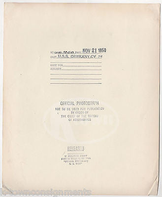 NAVY WWII HERO ADMIRAL BILL HALSEY VINTAGE KOREAN WAR USS ORISKANY FILE PHOTO - K-townConsignments