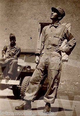 AFRICAN AMERICAN GI SOLDIERS ON JEEP ORIGINAL VINTAGE WWII SNAPSHOT PHOTO - K-townConsignments