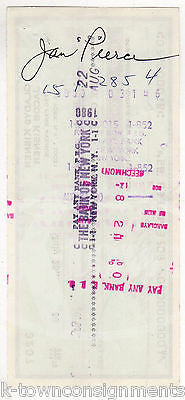 JAN PEERCE BROADWAY FILM DIRECTOR & OPERA SINGER AUTOGRAPH SIGNED BANK CHECK - K-townConsignments